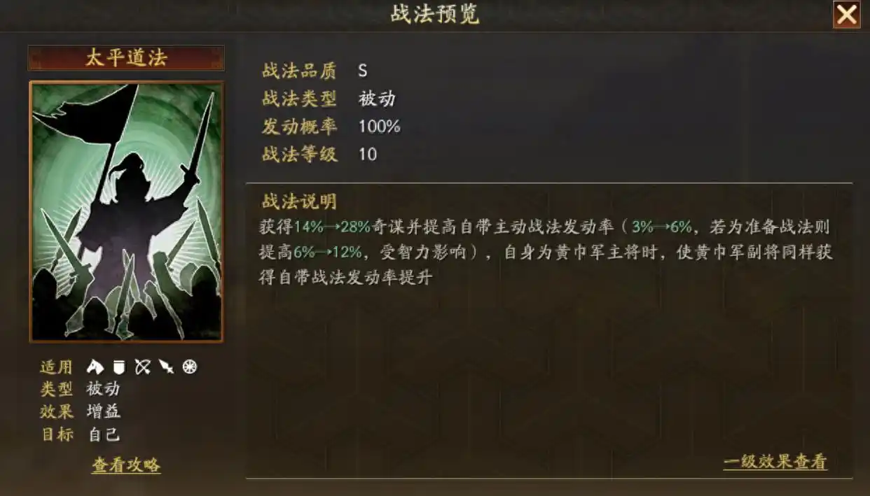 三國志戰(zhàn)略版龐統(tǒng)要帶太平道法嗎