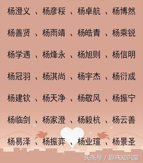 楊姓取什么名字好聽(tīng)女生