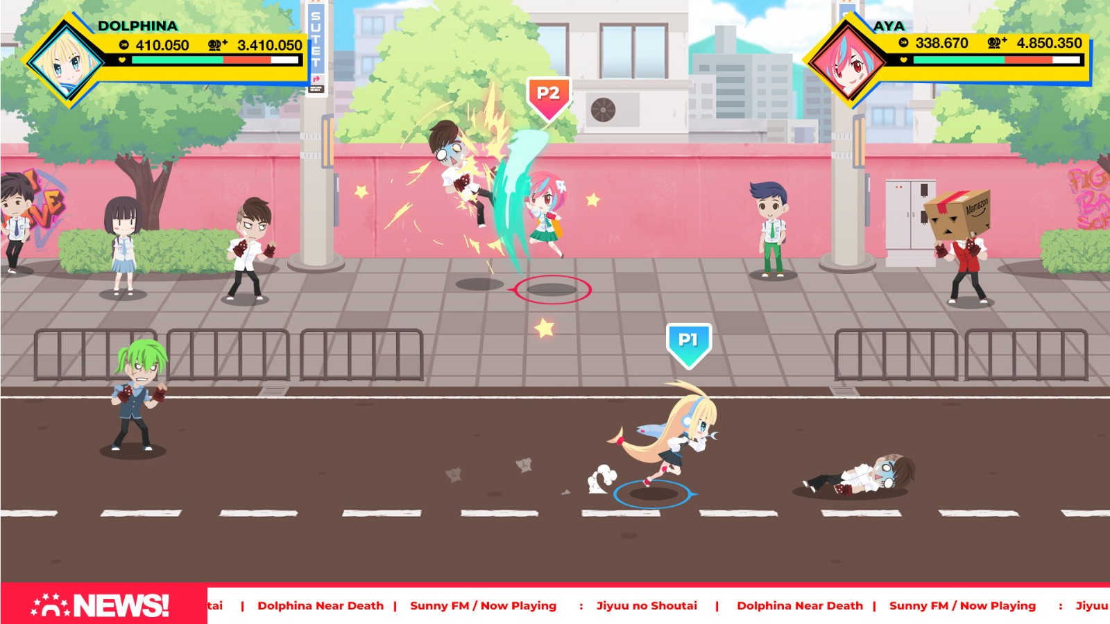 清版街機(jī)動(dòng)作游戲《School Beat》Steam頁(yè)面開(kāi)放，發(fā)售日期待定！